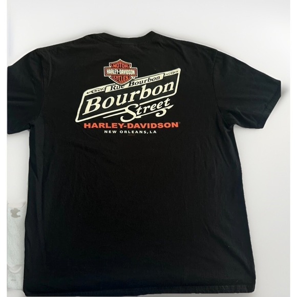 Harley Davidson Shirt Mens XL Two Sided Bourbon Street New Orleans Eagle - Picture 2 of 5